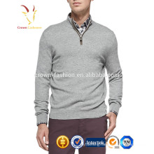 Merino Wool Men's Stand Collar Sweater ,1/4 Zip Wool Pullover Sweater